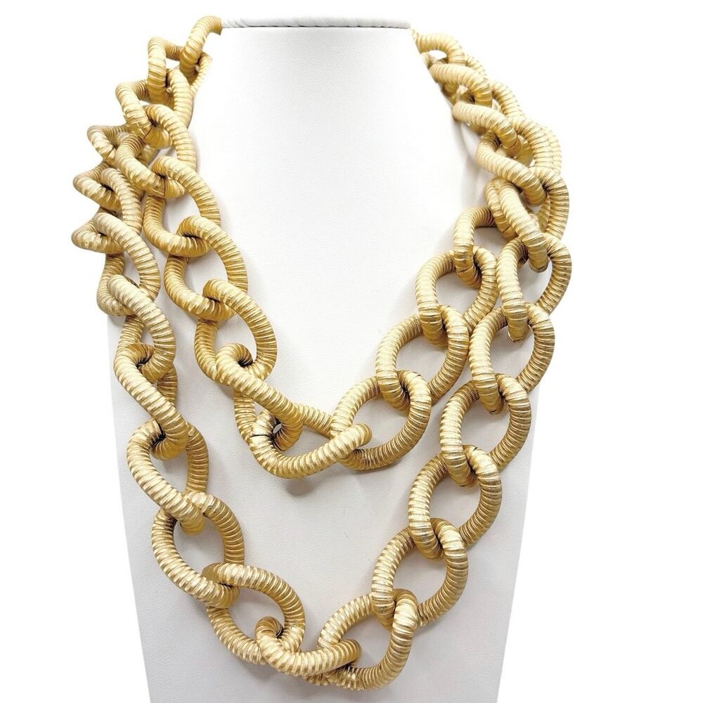 Monet Vintage Chunky Links Long Necklace 34”